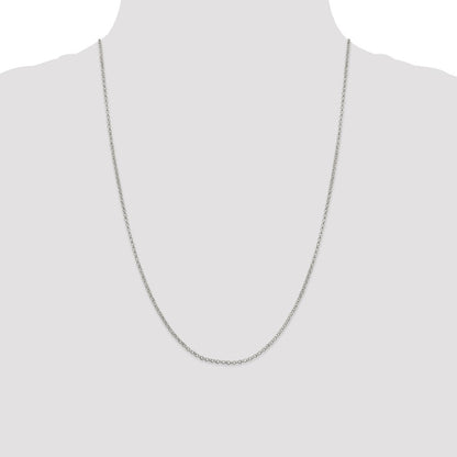 24 Inch Sterling Silver 2mm Rolo Chain Necklace