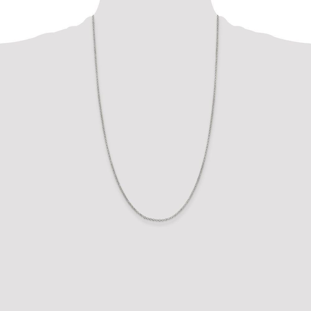 26 Inch Sterling Silver 2mm Rolo Chain Necklace