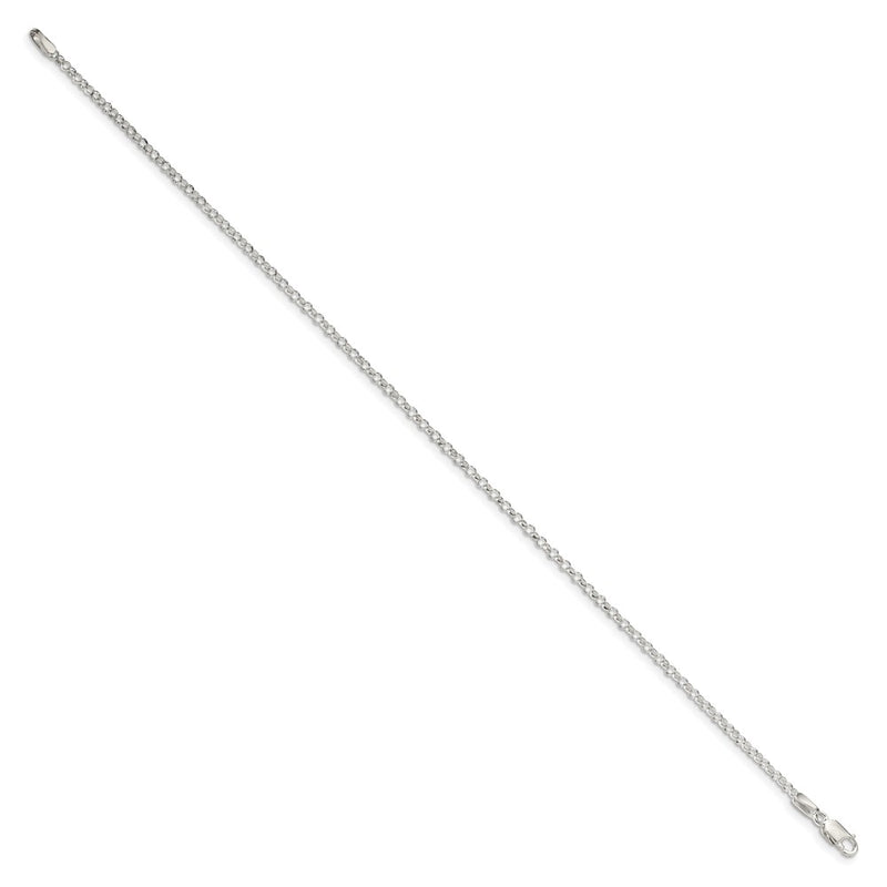 9 Inch Sterling Silver 2mm Rolo Chain Anklet