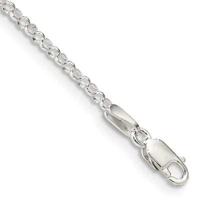 9 Inch Sterling Silver 2mm Rolo Chain Anklet