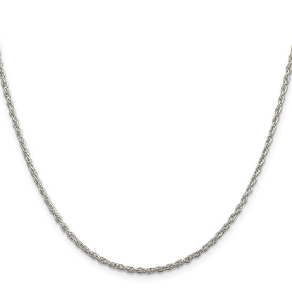 18 Inch Sterling Silver 2mm Loose Rope Chain Necklace