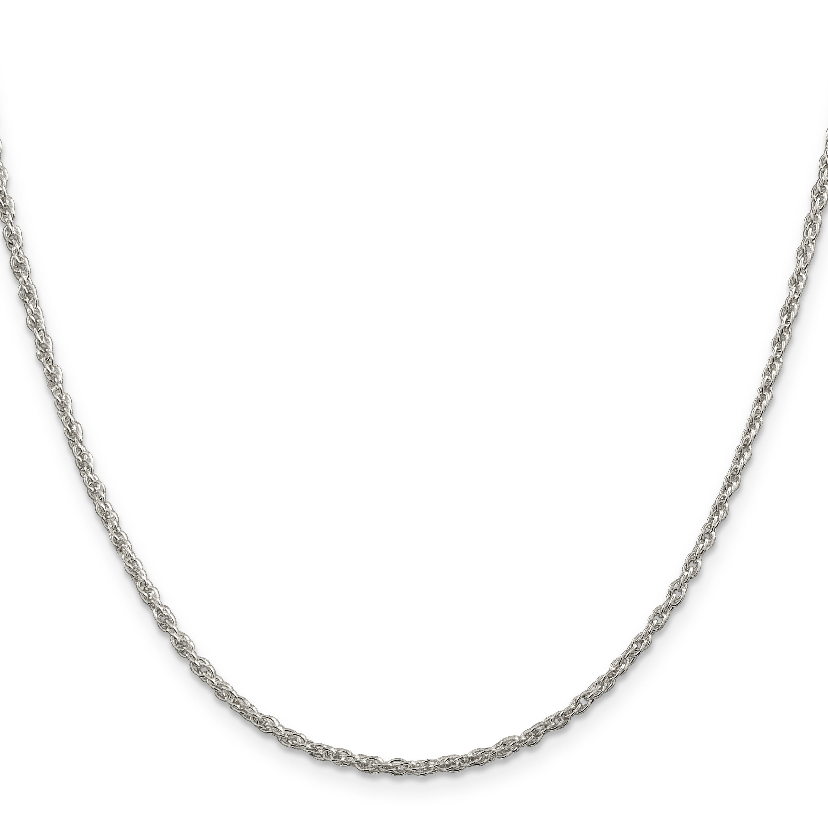 24 Inch Sterling Silver 2mm Loose Rope Chain Necklace