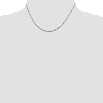 16 Inch Sterling Silver 2mm Loose Rope Chain Necklace