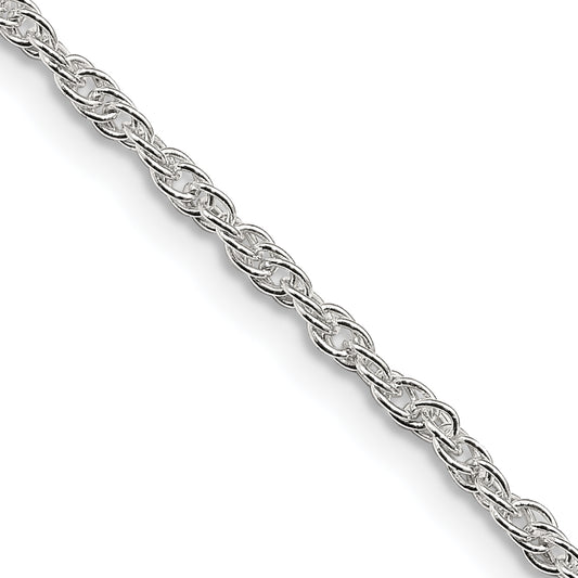 20 Inch Sterling Silver 2mm Loose Rope Chain Necklace