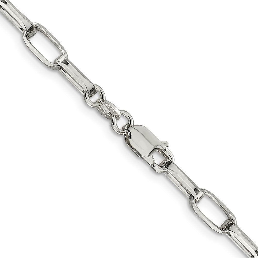 20 Inch Sterling Silver 5mm Elongated Open Link Chain Necklace