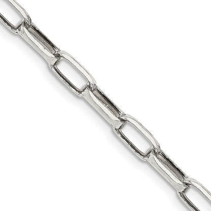 20 Inch Sterling Silver 5mm Elongated Open Link Chain Necklace