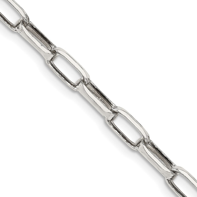 20 Inch Sterling Silver 5mm Elongated Open Link Chain Necklace