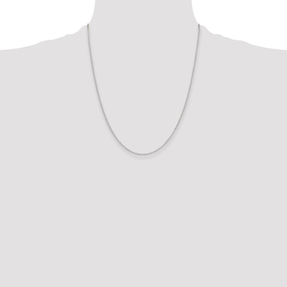 22 Inch Sterling Silver 1.5mm Rolo Chain W/4In Ext.