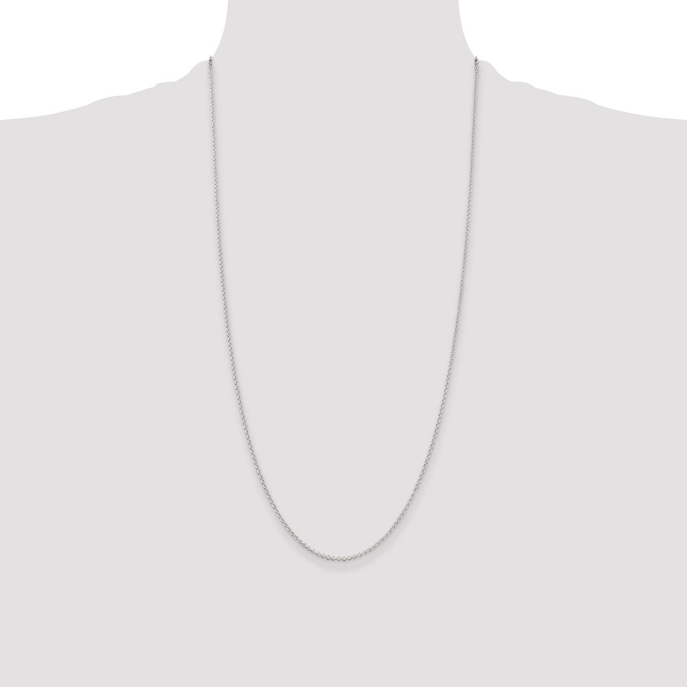 28 Inch Sterling Silver 1.5mm Rolo Chain Necklace