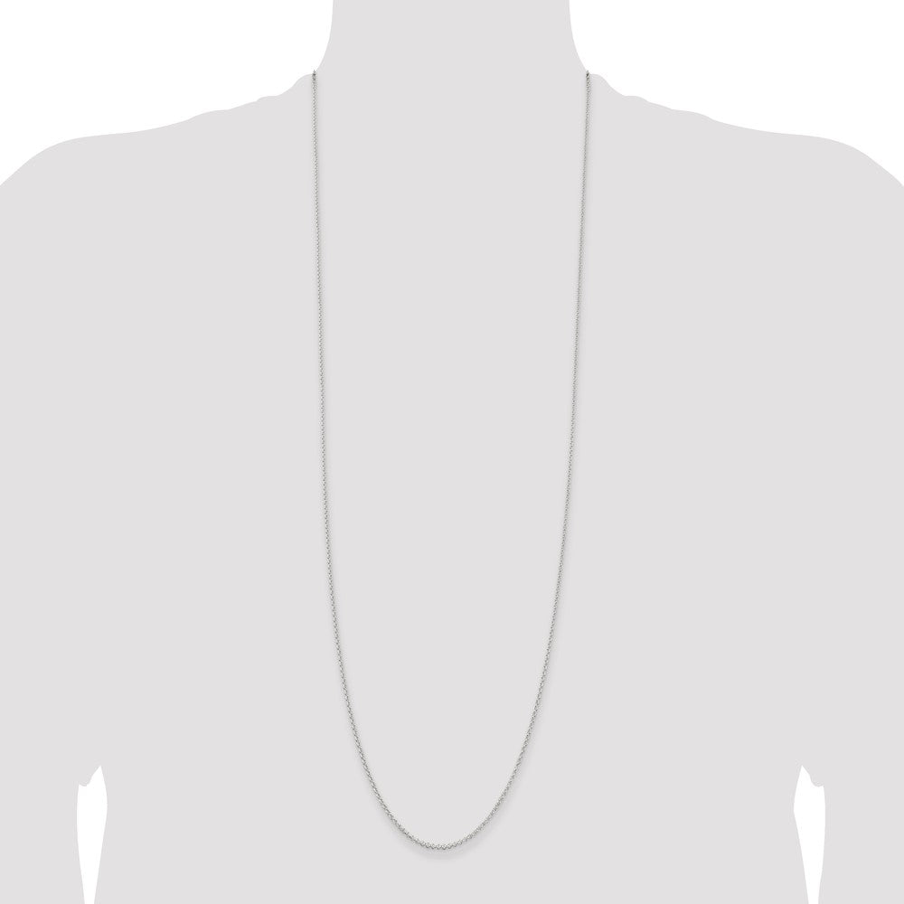 36 Inch Sterling Silver 1.5mm Rolo Chain Necklace