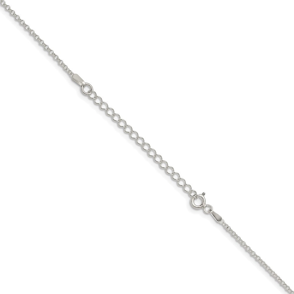 18 Inch Sterling Silver 1.5mm Rolo Chain W/2In Ext.