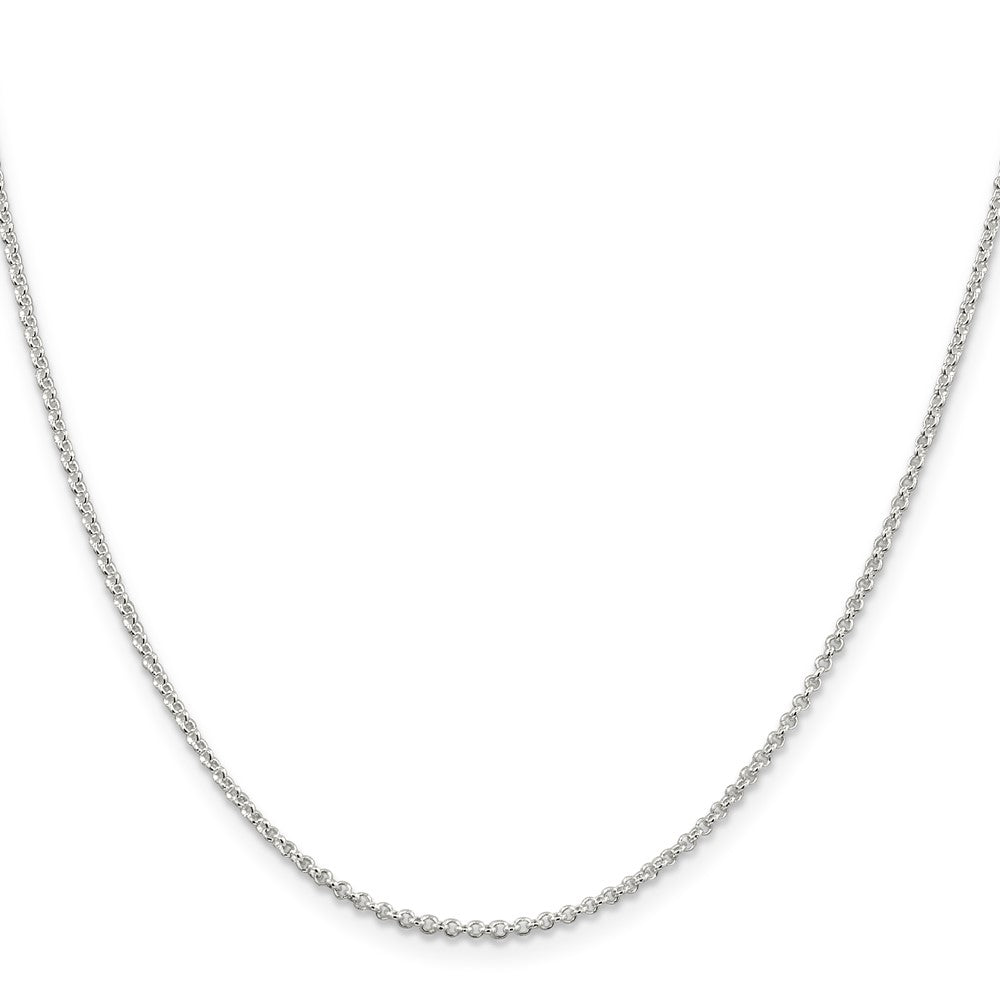 20 Inch Sterling Silver Rhodium-Plated 1.5mm Rolo Chain Necklace