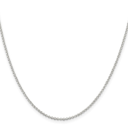 20 Inch Sterling Silver Rhodium-Plated 1.5mm Rolo Chain Necklace