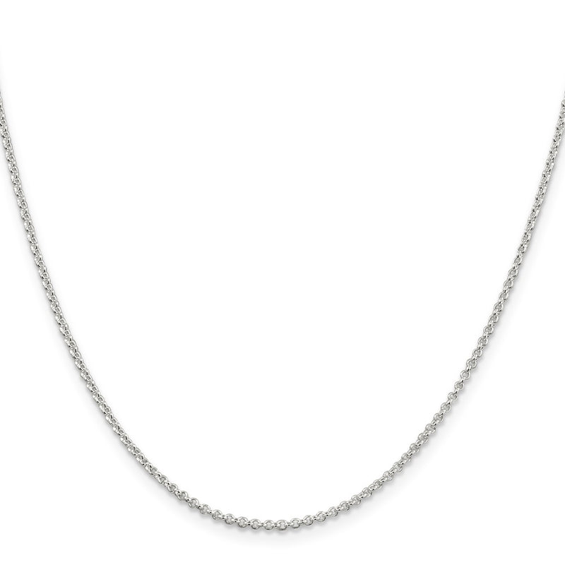20 Inch Sterling Silver Rhodium-Plated 1.5mm Rolo Chain Necklace