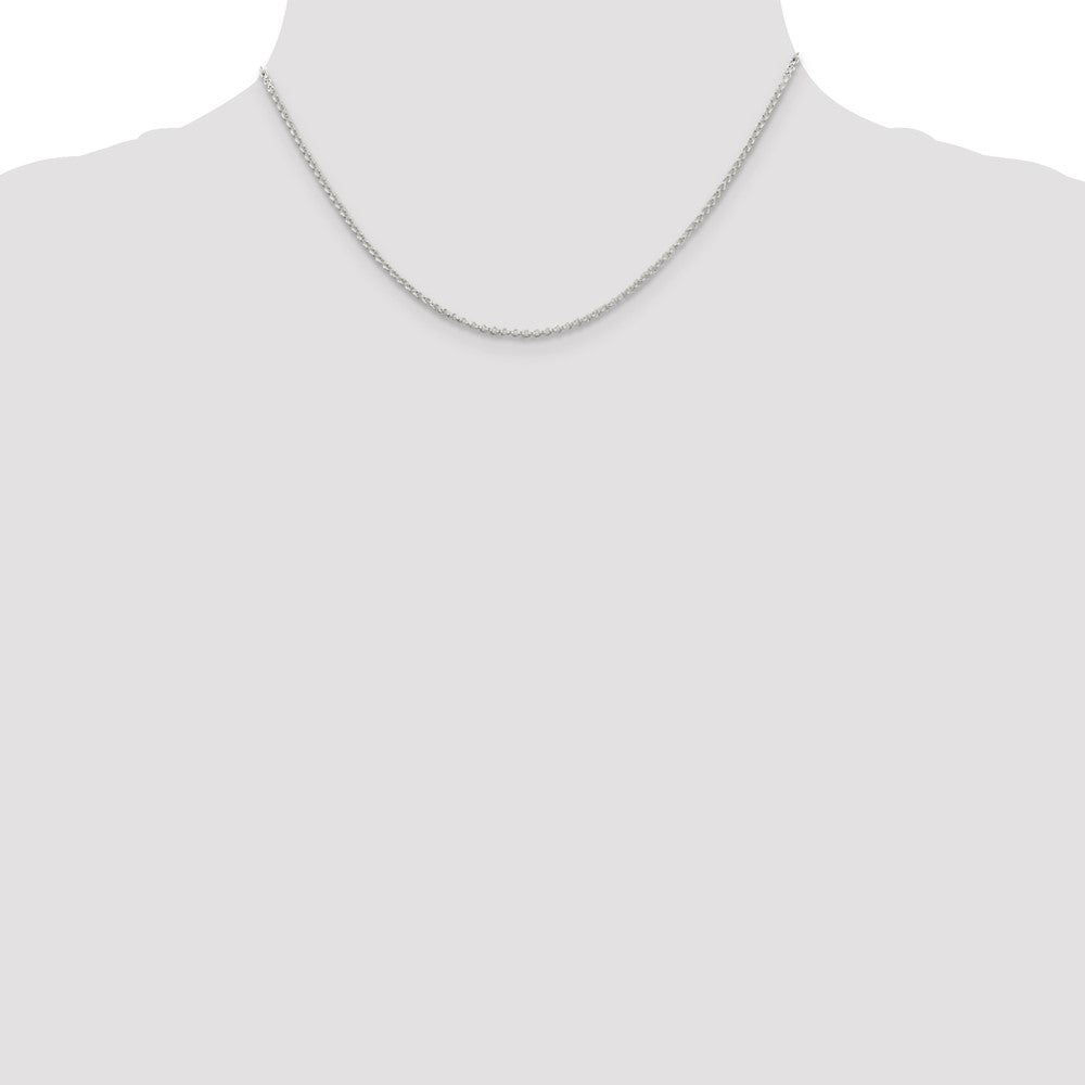 16 Inch Sterling Silver Rhodium-Plated 1.5mm Rolo Chain Necklace