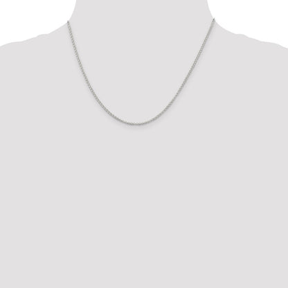 18 Inch Sterling Silver Rhodium-Plated 1.5mm Rolo Chain With A 2 Extention