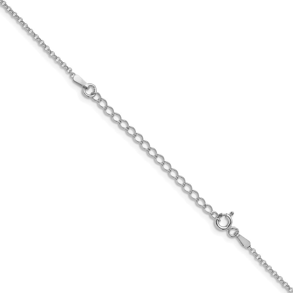 18 Inch Sterling Silver Rhodium-Plated 1.5mm Rolo Chain With A 2 Extention