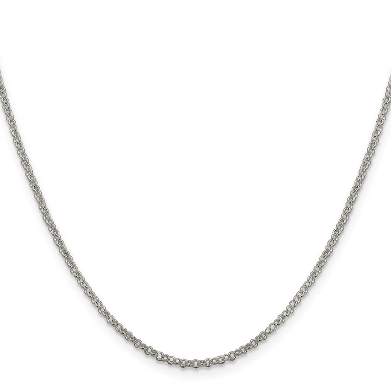 28 Inch Sterling Silver 2mm Rolo Chain Necklace