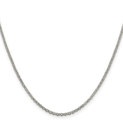 18 Inch Sterling Silver 2mm Rolo Chain Necklace