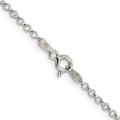 16 Inch Sterling Silver 2mm Rolo Chain Necklace