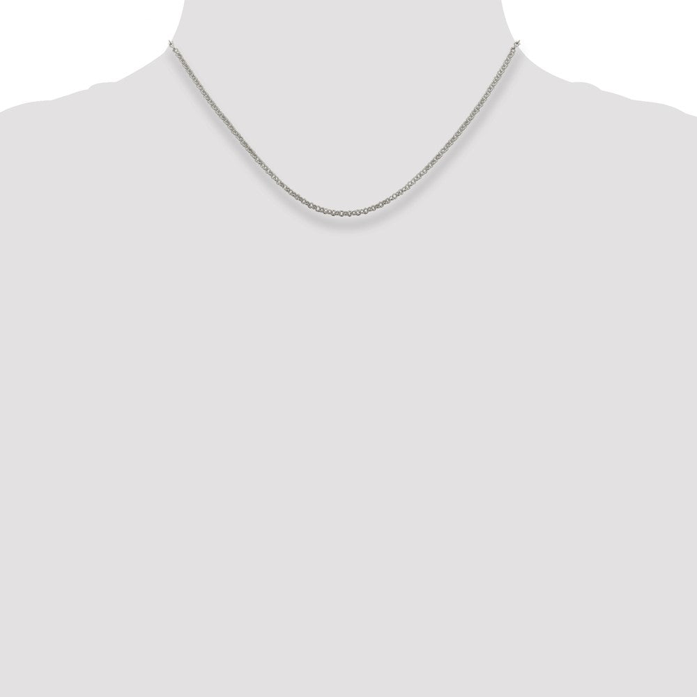 16 Inch Sterling Silver 2mm Rolo Chain Necklace