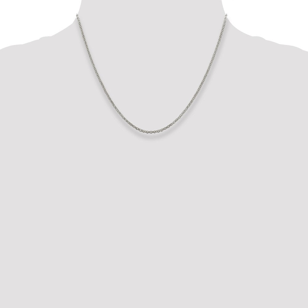 18 Inch Sterling Silver 2mm Rolo Chain Necklace