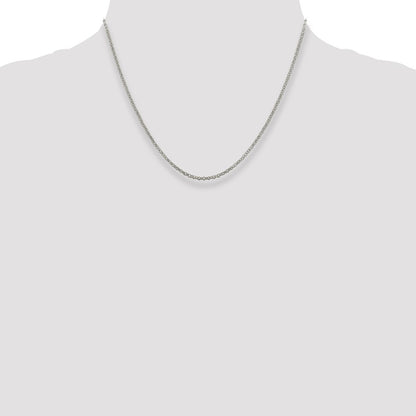 18 Inch Sterling Silver 2mm Rolo Chain W/2In Ext.