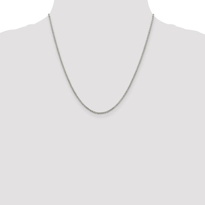 20 Inch Sterling Silver 2mm Rolo Chain Necklace