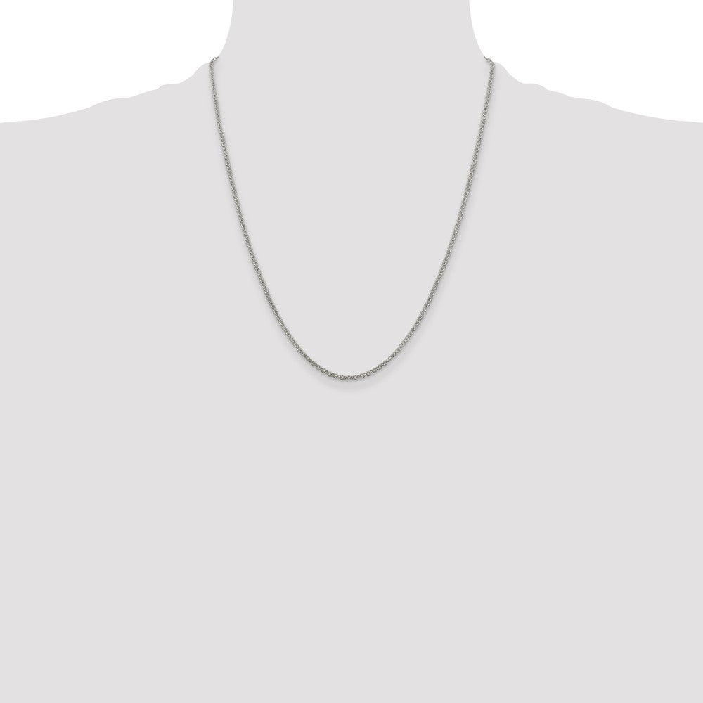 22 Inch Sterling Silver 2mm Rolo Chain W/4In Ext.