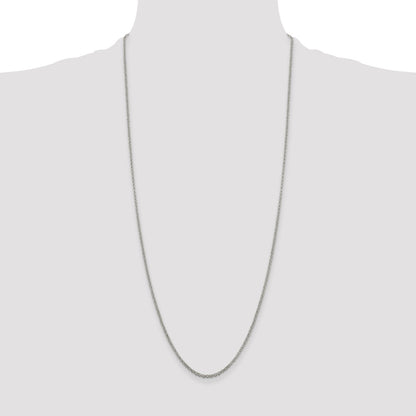 30 Inch Sterling Silver 2mm Rolo Chain Necklace