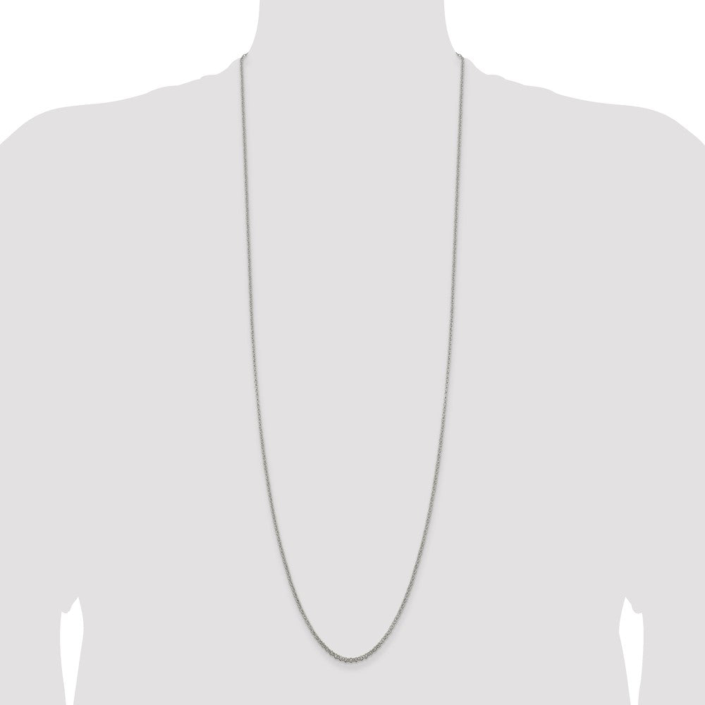 36 Inch Sterling Silver 2mm Rolo Chain Necklace