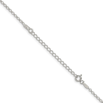 18 Inch Sterling Silver 2mm Rolo Chain W/2In Ext.