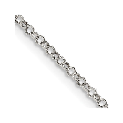 24 Inch Sterling Silver 2mm Rolo Chain Necklace