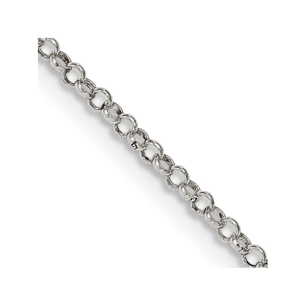 18 Inch Sterling Silver 2mm Rolo Chain W/2In Ext.