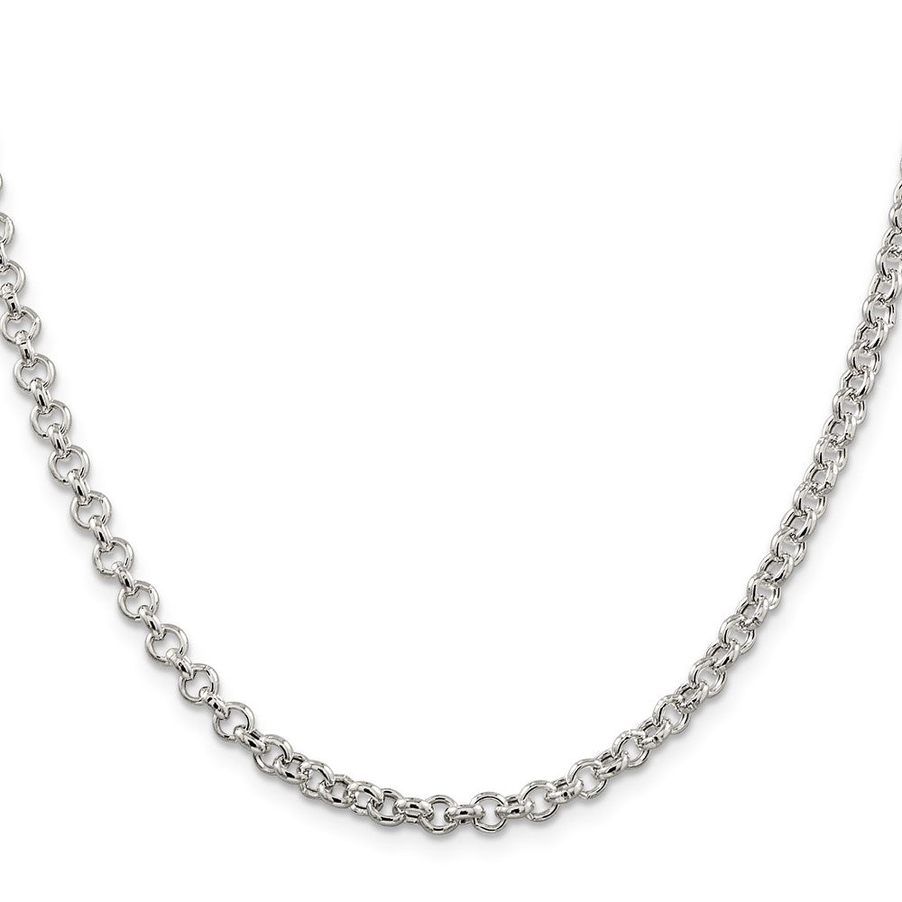 16 Inch Sterling Silver 4.25mm Semi-Solid Rolo Chain Necklace