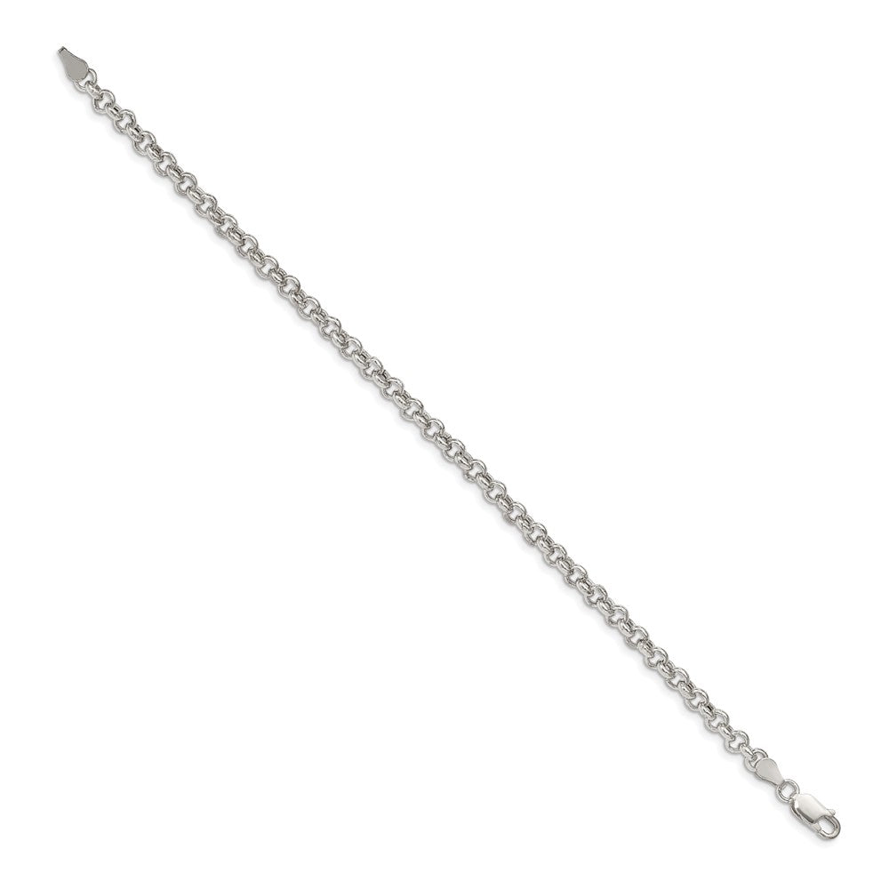 7 Inch Sterling Silver 4.25mm Semi-Solid Rolo Chain Bracelet