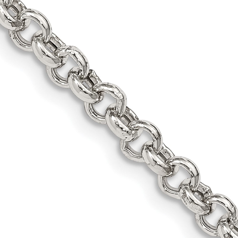 16 Inch Sterling Silver 4.25mm Semi-Solid Rolo Chain Necklace