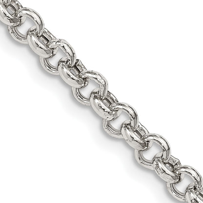 16 Inch Sterling Silver 4.25mm Semi-Solid Rolo Chain Necklace