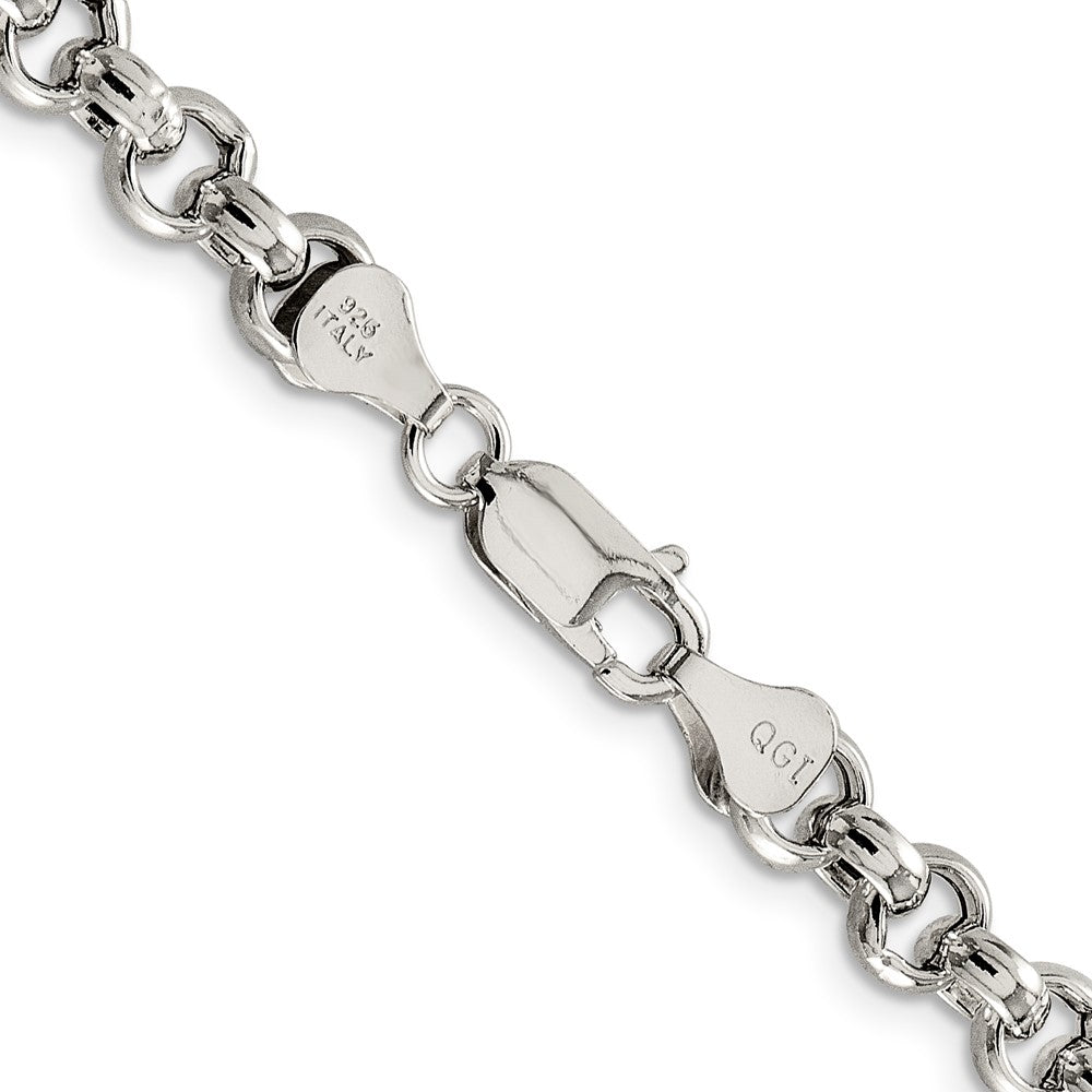 16 Inch Sterling Silver 6.5mm Semi-Solid Rolo Chain Necklace