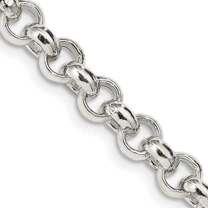 18 Inch Sterling Silver 6.5mm Semi-Solid Rolo Chain Necklace