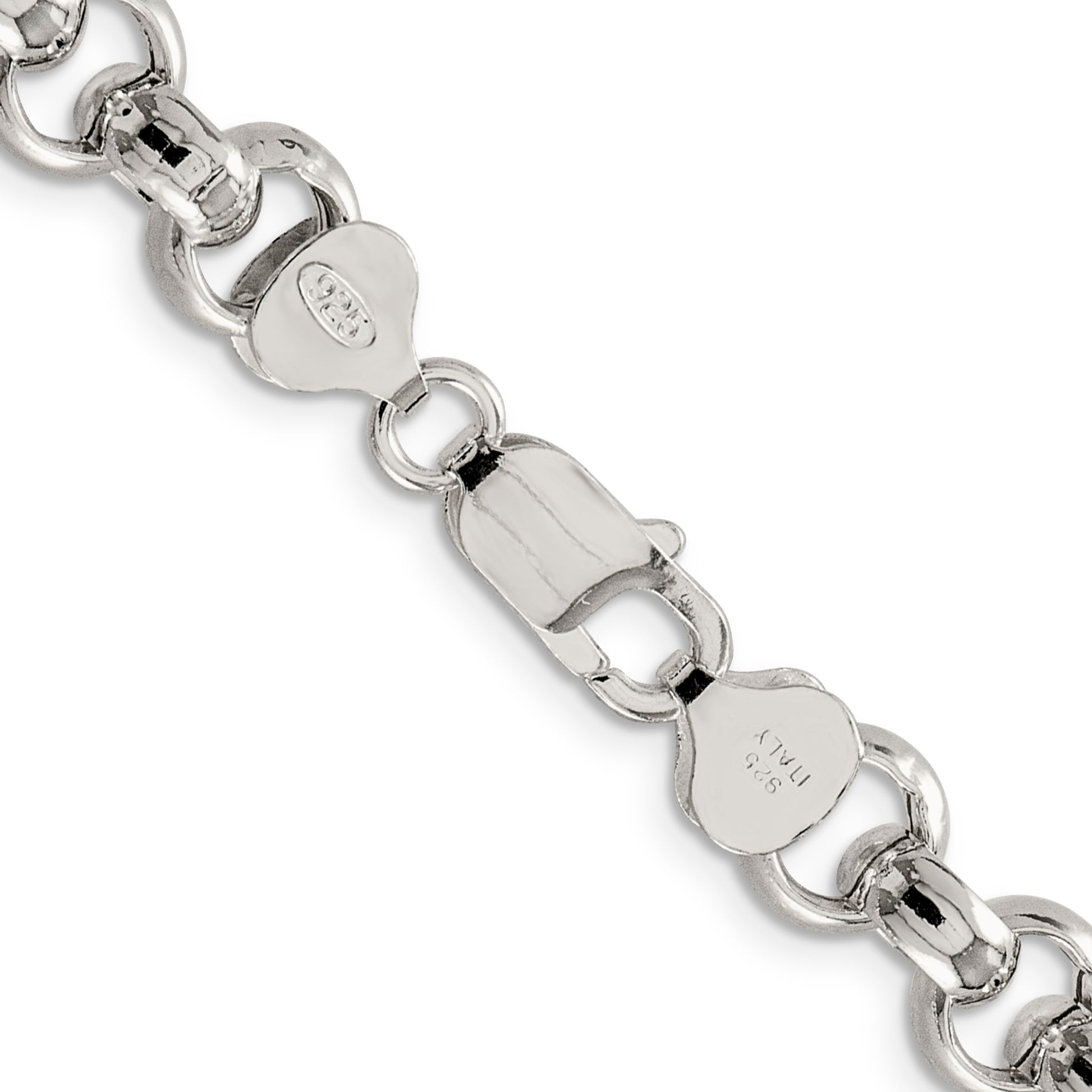 18 Inch Sterling Silver 9.5mm Semi-Solid Rolo Chain Necklace