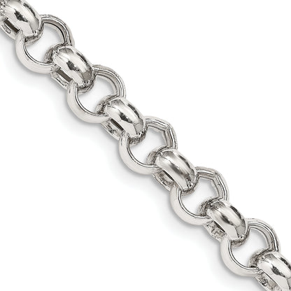 18 Inch Sterling Silver 9.5mm Semi-Solid Rolo Chain Necklace