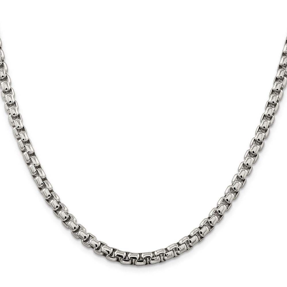 20 Inch Sterling Silver 5.2mm Round Box Chain Necklace
