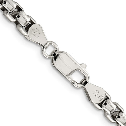 22 Inch Sterling Silver 5.2mm Round Box Chain Necklace