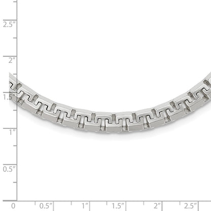 22 Inch Sterling Silver Polished Fancy Link Chain Necklace