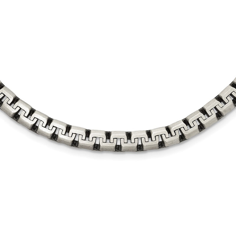 22 Inch Sterling Silver Fancy Antiqued & Brushed Chain Necklace