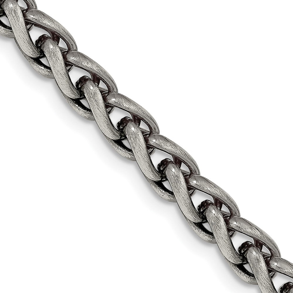 26 Inch Sterling Silver Antiqued 6mm Round Spiga Chain Necklace