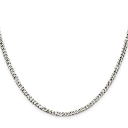 26 Inch Sterling Silver Polished 3.15mm Curb Chain Necklace
