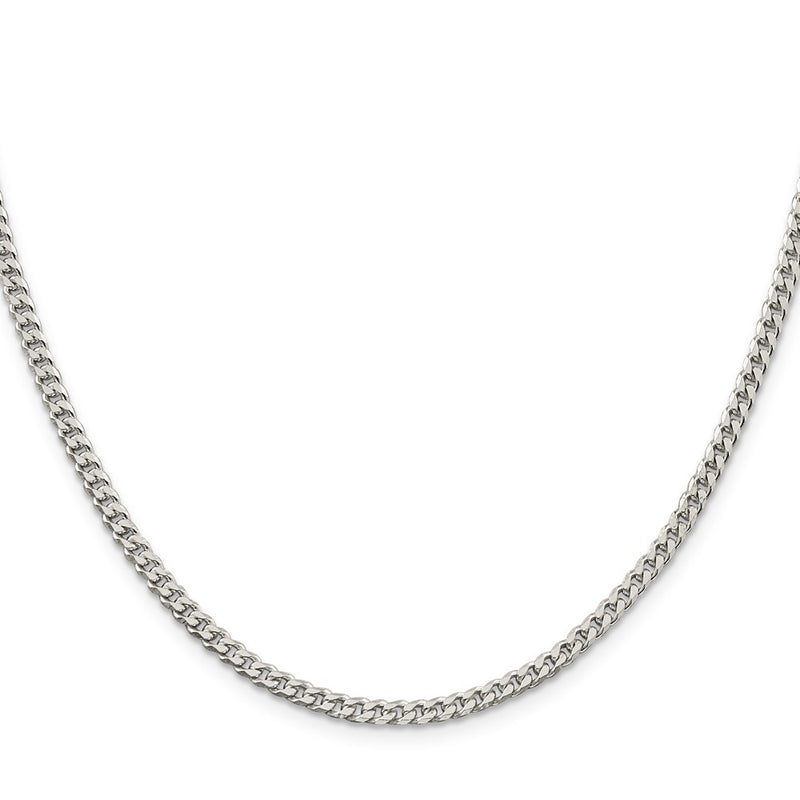 24 Inch Sterling Silver Polished 3.15mm Curb Chain Necklace