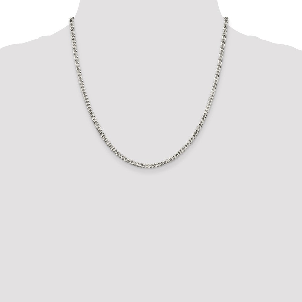 20 Inch Sterling Silver Polished 3.15mm Curb Chain Necklace